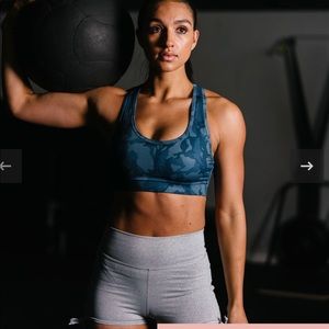 Zyia active blue camo bomber bra
